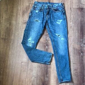 Old Navy Blue Slim Fit Jeans with Distressed Details
